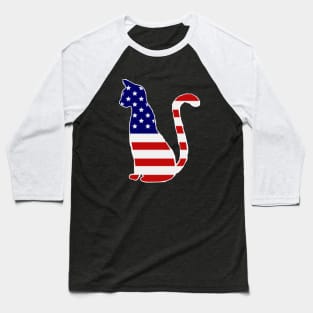 USA Flag CAT Baseball T-Shirt